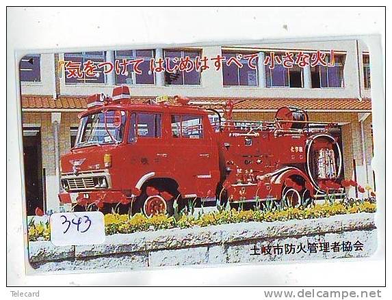 Télécarte JAPON Pompiers Feuerwehr (343) PHONECARD JAPAN * Fire Brigade  Brandweer Brigada De Fuego Vigili Del Fuoco - Firemen