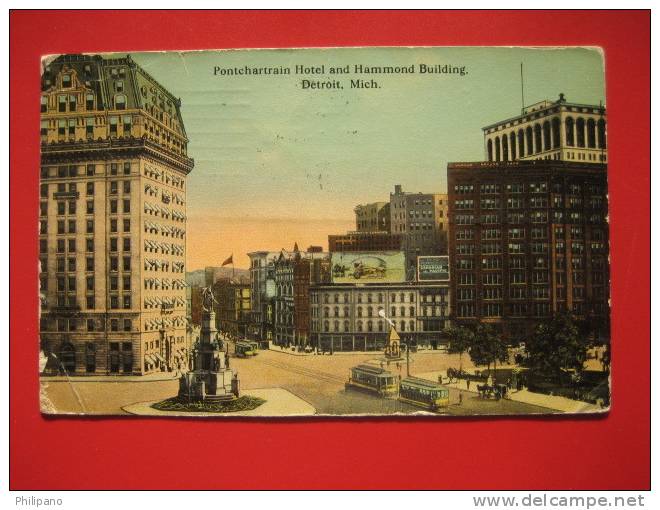 Michigan > Detroit--  Pontchartain  Hotel & Hammond Building  1912 Cancel   ---  --  == Ref 287 - Detroit