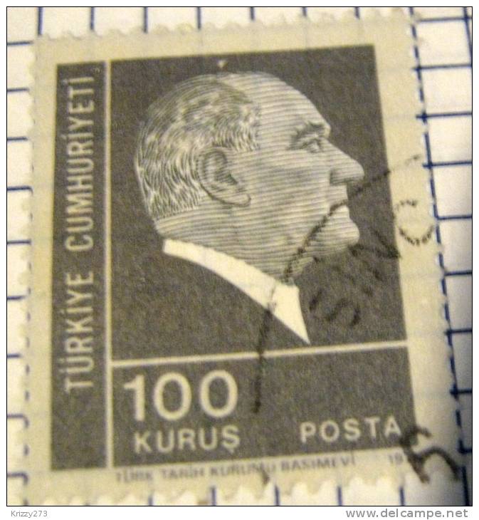 Turkey 1972 Ataturk 100k = Used - Oblitérés