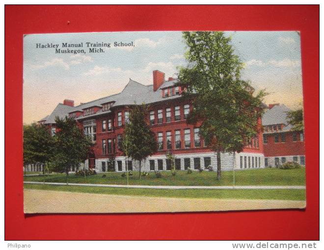 - Michigan >  Muskegon  Hackley Manual Trainig School 1916 Cancel     ---  --  == Ref 287 - Detroit