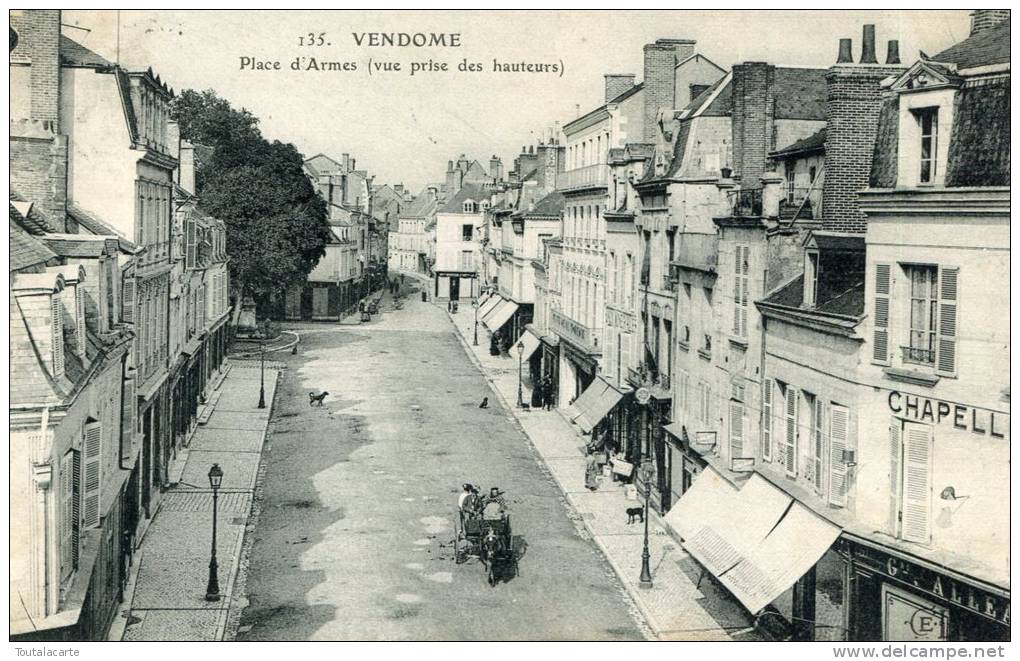 CPA 41 VENDOME PLACE D ARMES VUE PRISE DES HAUTEURS 1907 - Vendome