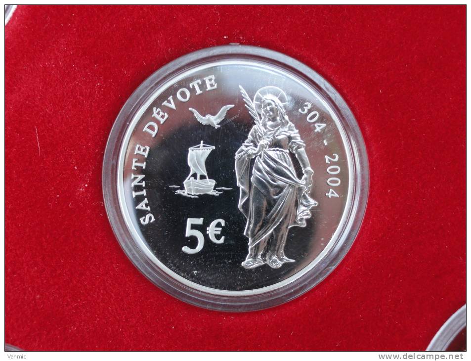 2004 - 5  Euro Euros Monaco Argent Sous Capsule - Issue Du Coffret BE PROOF Sainte Devote - Monaco