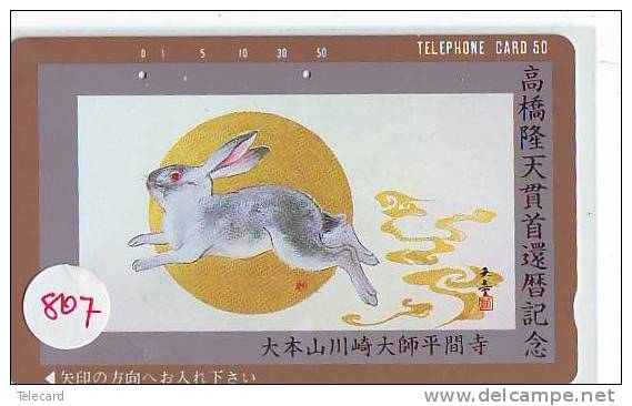 Télécarte Japon * LAPIN (807) RABBIT  * PHONECARD JAPAN * KANINCHEN * KONIJN * CONEJO * - Lapins