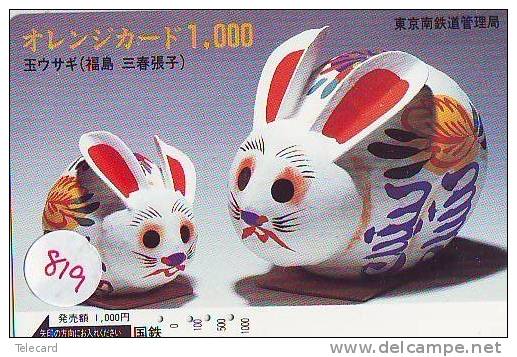 Télécarte Japon * LAPIN (819) RABBIT  * PHONECARD JAPAN * KANINCHEN * KONIJN * CONEJO * - Lapins