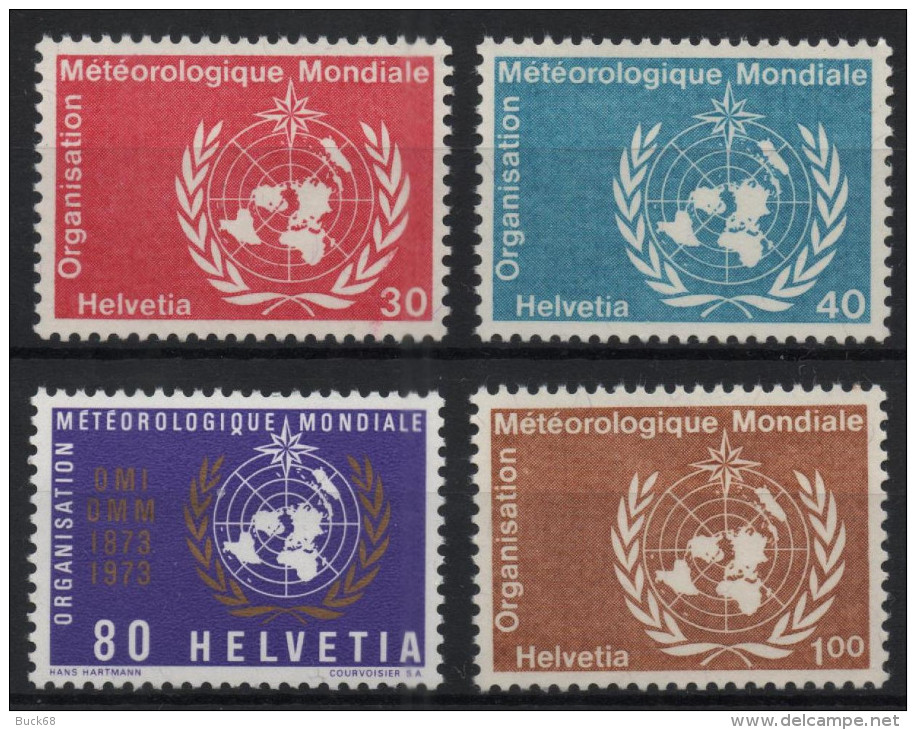 SUISSE Service 437 à 440 ** MNH OMM Météorologie Centenaire OMI - Officials