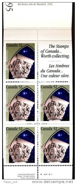 Canada Christmas 1995 Capital Sculpture, The Annunciation, 1586a In Cover BK 188 Open MNH - Full Booklets