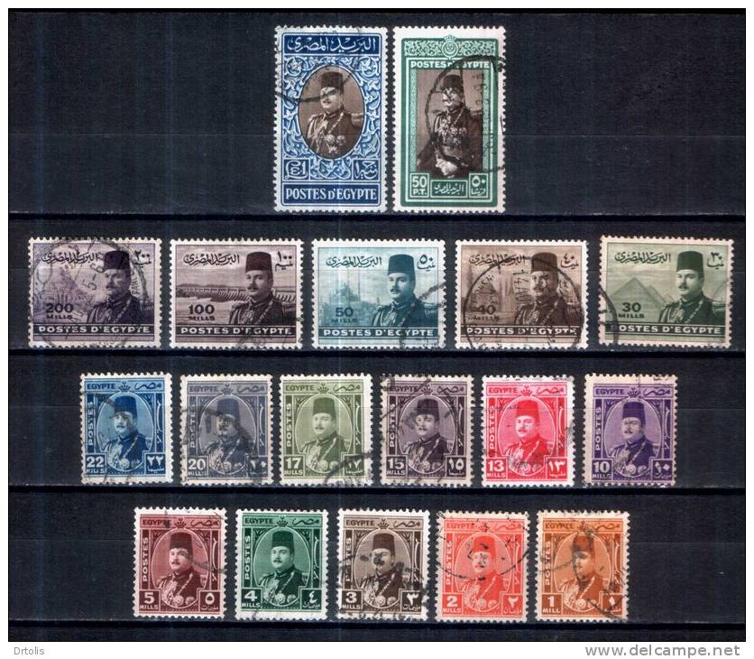 EGYPT / 1944 / KING FAROUK / VF USED COMPLETE SET. - Used Stamps
