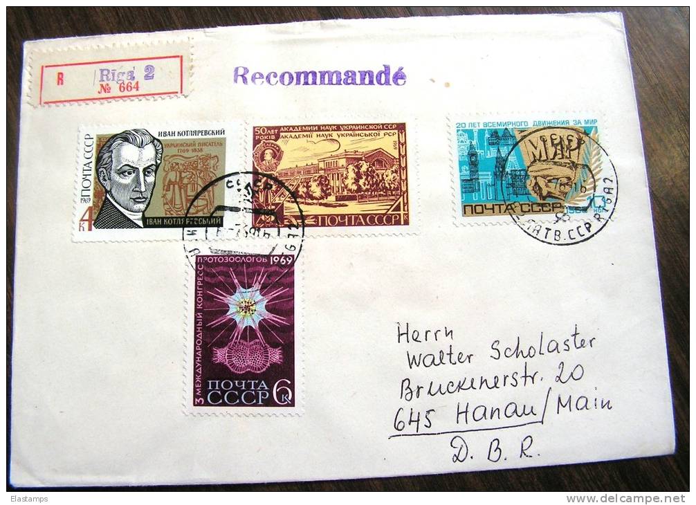 == Russland Riga R-Brief  Nach Hanau - Lettres & Documents