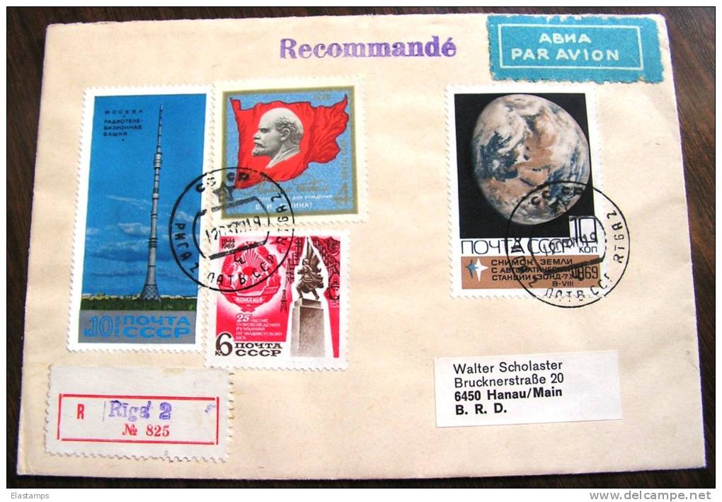 == Russland Riga R-Brief  Nach Hanau  + Lenin   1970 - Lettres & Documents