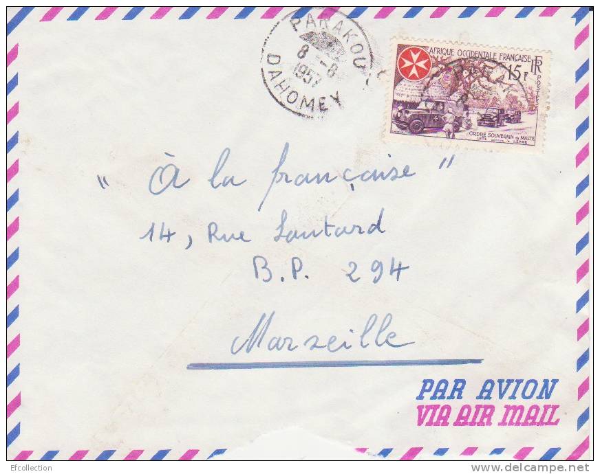 PARAKOU - DAHOMEY - 1957 - Colonies Francaises,Afrique,avion, Lettre,cachet,marcophilie - Covers & Documents