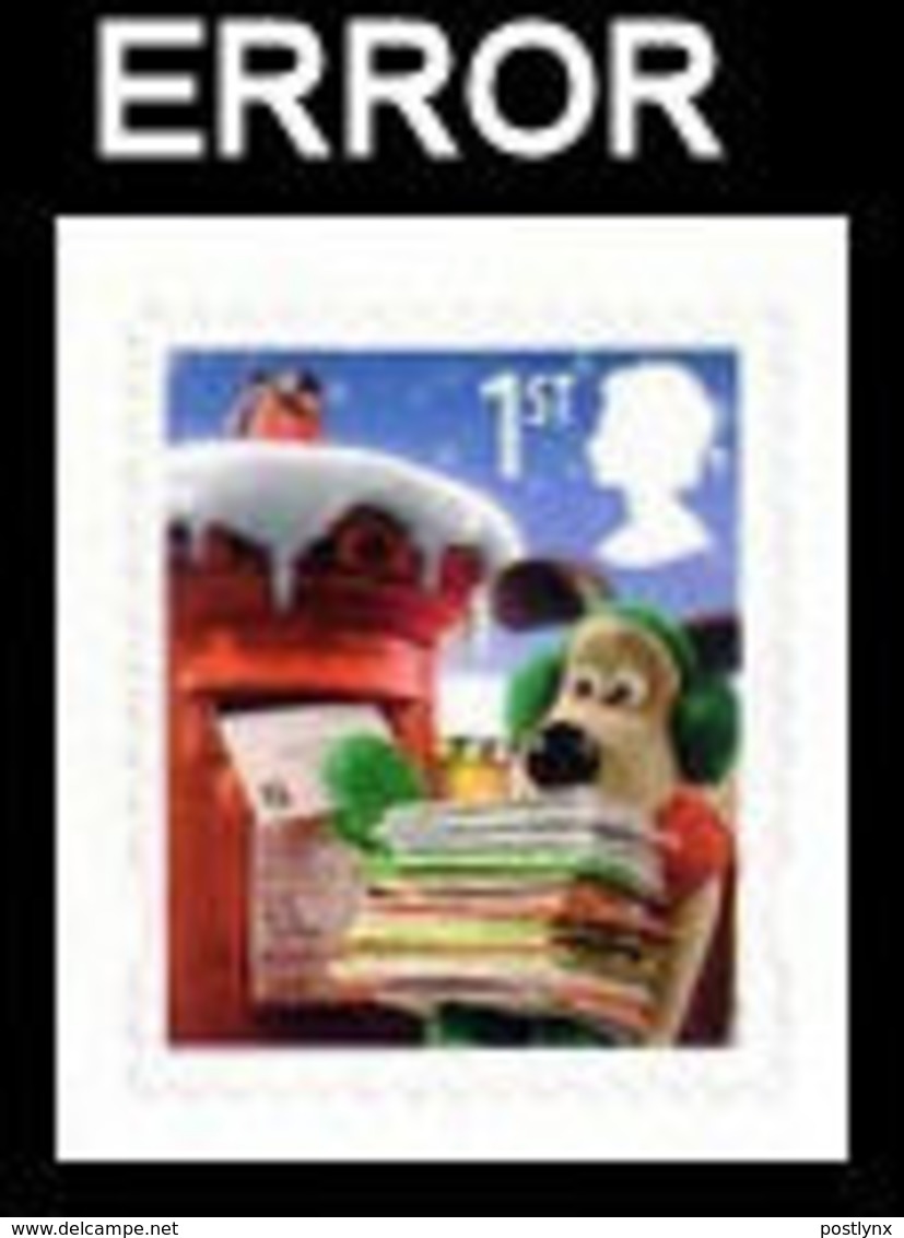 GREAT BRITAIN 2010 Christmas 1st Cartoon Post Pillar ERROR:Intact Matrix - Errors, Freaks & Oddities (EFOs