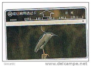 TAIWAN - CHUNGHWA TELECOM (L&G) - 1995  D5009 UCCELLI (BIRDS: NIGHT EGRET)  (CODE 521K)  - USED °- RIF. 4674 - Songbirds & Tree Dwellers