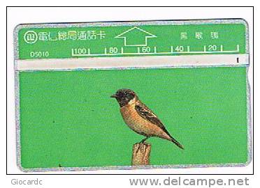 TAIWAN - CHUNGHWA TELECOM (L&G) - 1995  D5010 UCCELLI (BIRDS)  (CODE 502B)  - USED °  -  RIF. 4676 - Pájaros Cantores (Passeri)