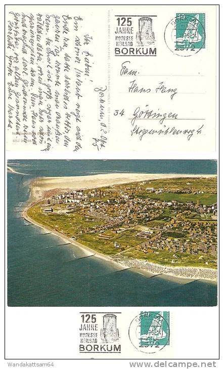 AK 3124616 Nordseeheilbad BORKUM -3.10.75 2972 BORKUM Mb Werbestempel 125 JAHRE NORDSEE HEILBAD BORKUM Nach Göttingen - Borkum