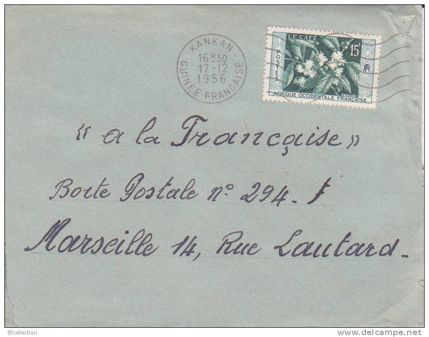 Kankan Haute Guinée Guinéa Afrique Colonie Française Lettre Par Avion Pour Marseille Marcophilie - Cartas & Documentos