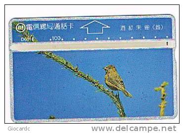 TAIWAN - CHUNGHWA TELECOM (L&G) - 1996  D6016 UCCELLI (BIRDS)     (CODE 684C)  - USED °  -  RIF. 4761 - Songbirds & Tree Dwellers