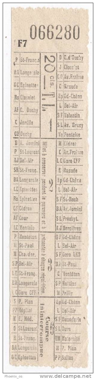 TRAM / STRASSENBAHN - Old Ticket,  Switzerland - Europe