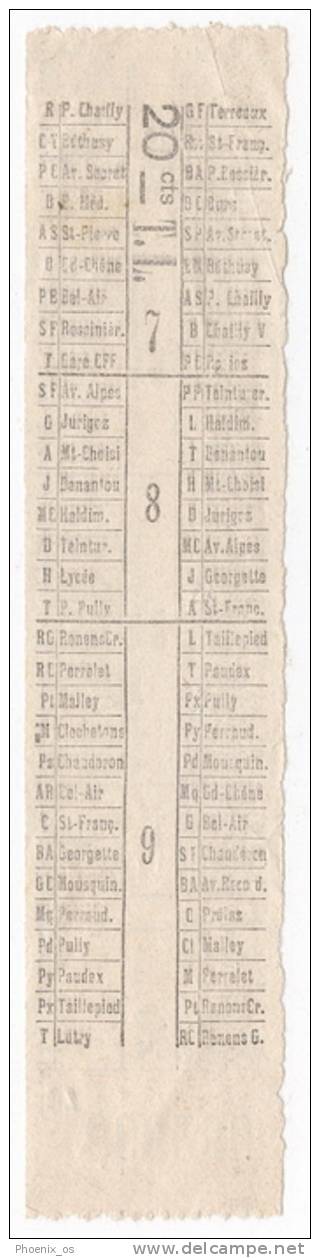 TRAM / STRASSENBAHN - Old Ticket,  Switzerland - Europe