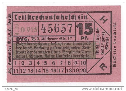 TRAM / STRASSENBAHN - Old Ticket, Germany - Europe
