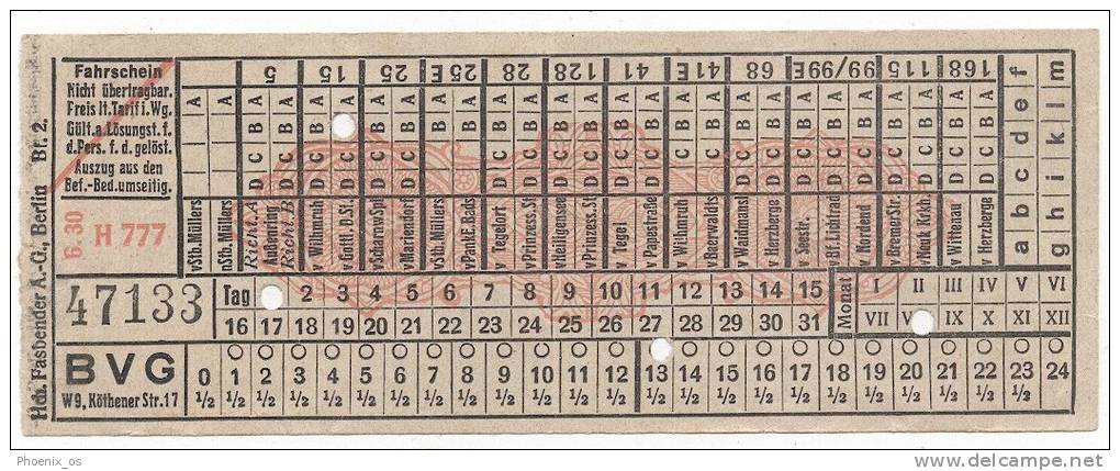 TRAM / STRASSENBAHN - Old Ticket,  Germany - Europe