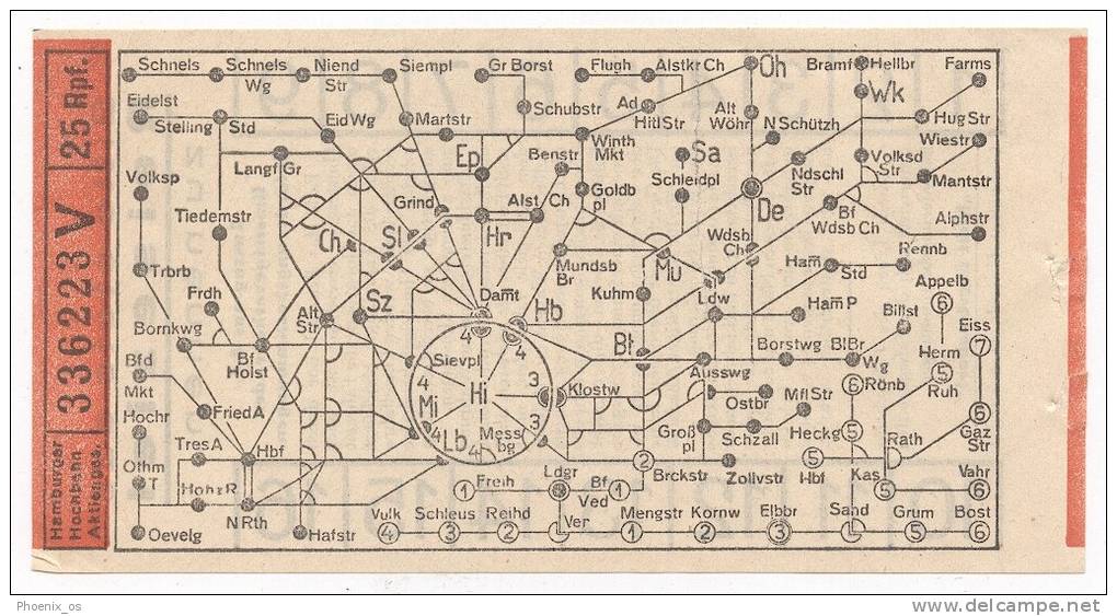 TRAM / STRASSENBAHN - Old Ticket, HAMBURG, Germany - Europe