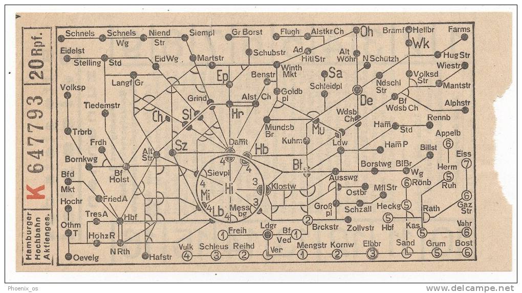 TRAM / STRASSENBAHN - Old Ticket, HAMBURG, Germany - Europa
