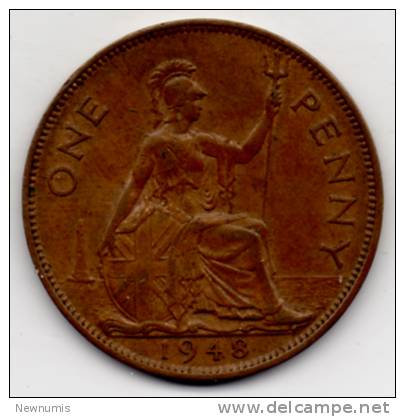 GREAT BRITAIN / GRAN BRETAGNA - GEORGE VI - 1 PENNY ( 1948 ) - D. 1 Penny