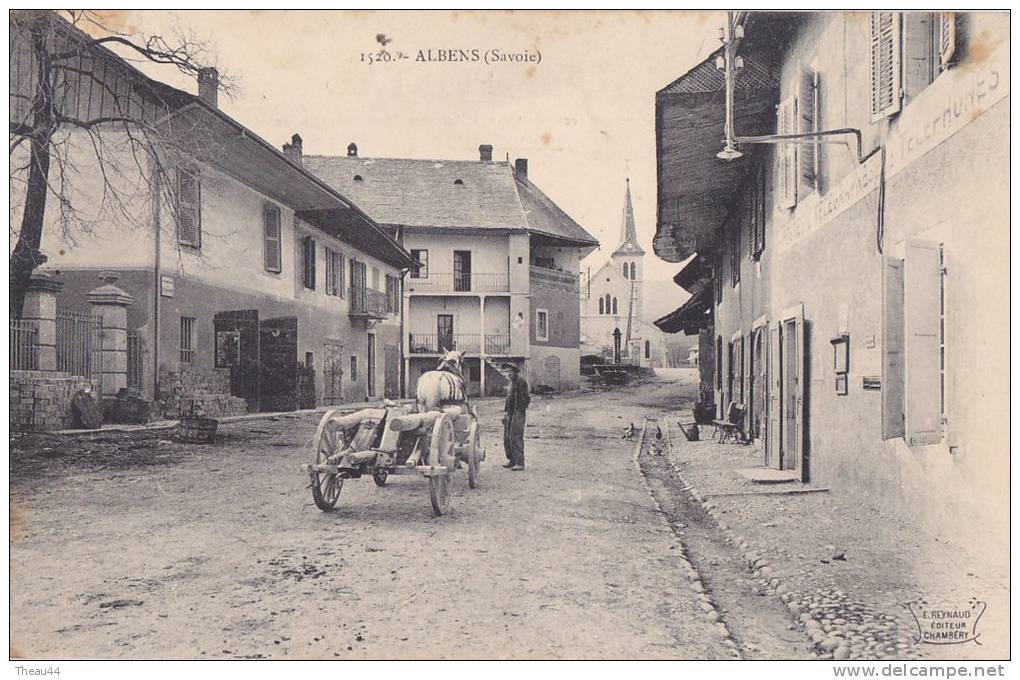 ¤¤  -  1520   -   ALBENS   -  Vue Du Centre  -  Attelage  -  Eglise   -  ¤¤ - Albens