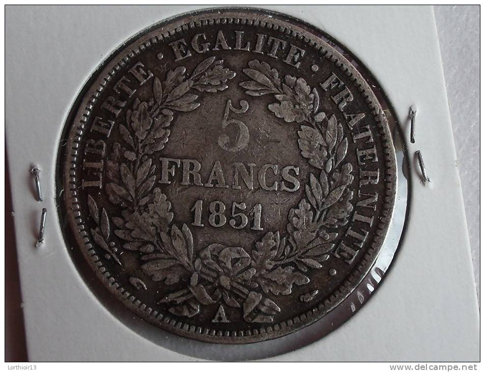 5 Frs Cérès 1851 - J. 5 Francs