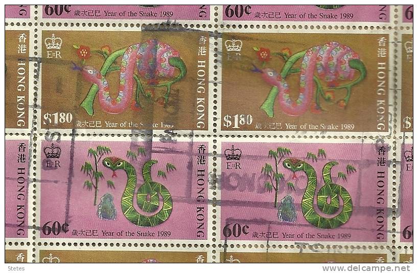 Hong Kong Oblitérés/cancelled, Yvert &Tellier N° 547 & 549  "1989 Année Du Serpent" - Usados