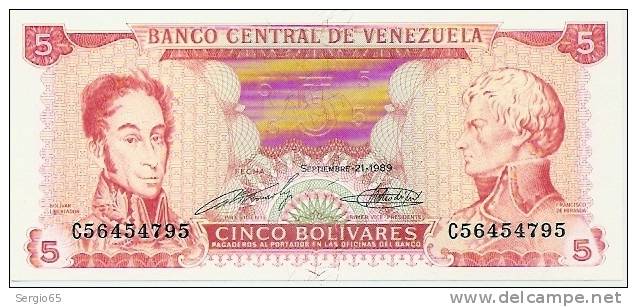 5 Bolivares - 1989 - Venezuela