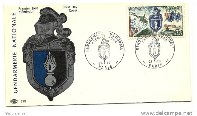 1970 - Francia 1622 Gendarmeria Nazionale FDC, - Police - Gendarmerie