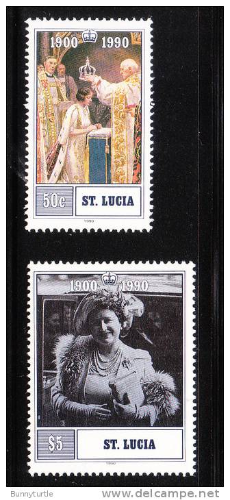 St Lucia 1990 Queen Mother 90th Birthday MNH - St.Lucie (1979-...)