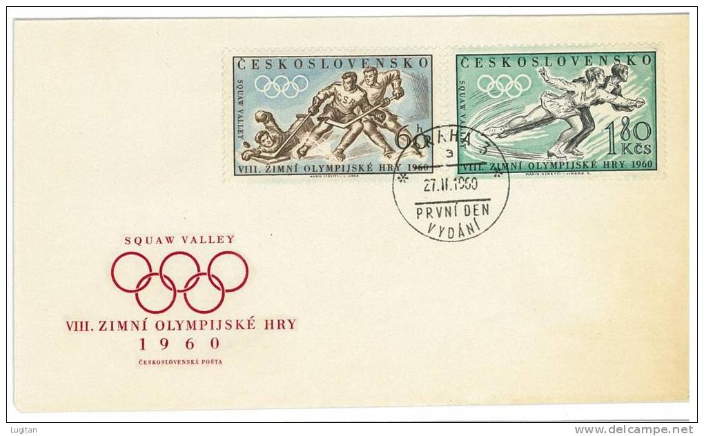 FILATELIA - TEMATICA SPORT - CECOSLOVACCHIA - CESKOSLOVENSKO - SQUAW VALLEY - ROMA 1960 - FDC - Inverno1960: Squaw Valley