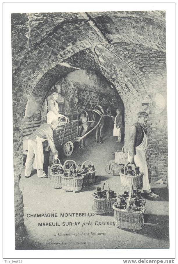 Mareuil Sur Ay  -  Champagne Montebello -  Camionnage Dans Les Caves - Mareuil-sur-Ay