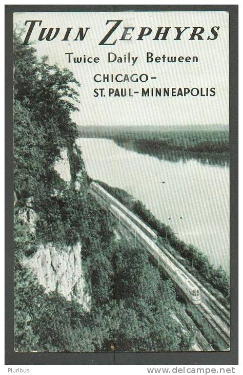 USA 1942 RAILWAY TRAIN TWIN ZEPHYRS, CHICAGO -ST. PAUL - MINNEAPOLIS, FOR DEFENCE SPECIAL CANCELLATION - American Roadside