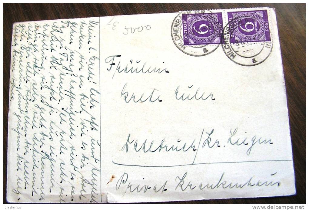 ==AK Koln,   Milchenbach  1947 Paar  Riß - Enteros Postales