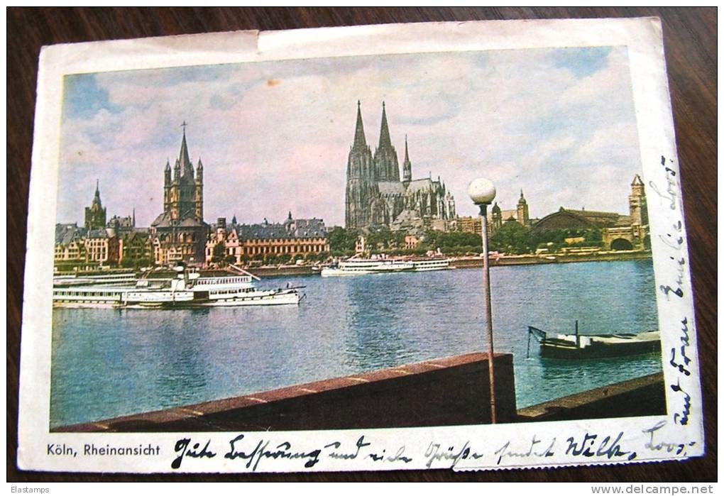 ==AK Koln,   Milchenbach  1947 Paar  Riß - Enteros Postales