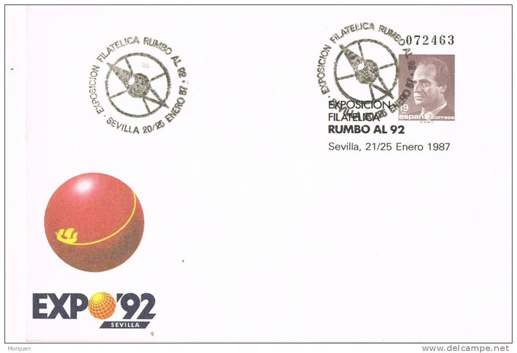 Entero Postal Expo 92. SEVILLA 1987. Rumbo Al 92. 19 Pts, Num 6 º - 1931-....