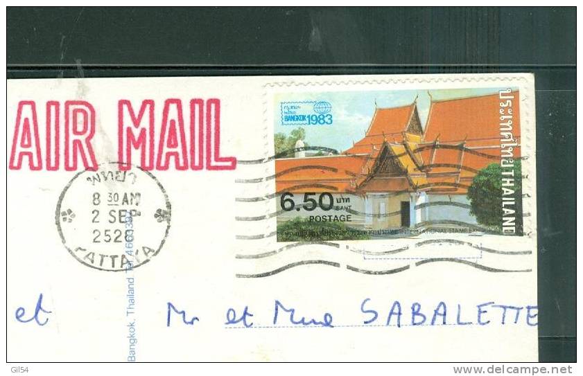 Timbres DE THAILAND    Au Dos D´une Carte Potale Ecrite Pour La France En 1983  - Au2548 - Thaïlande