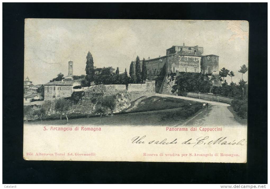 S2962 CARTOLINA POSTALE EMILIA ROMAGNA RIMINI S. ARCANGELO DI ROMAGNA PANORAMA DAI CAPPUCCINI  FP. V. 1902 - Rimini