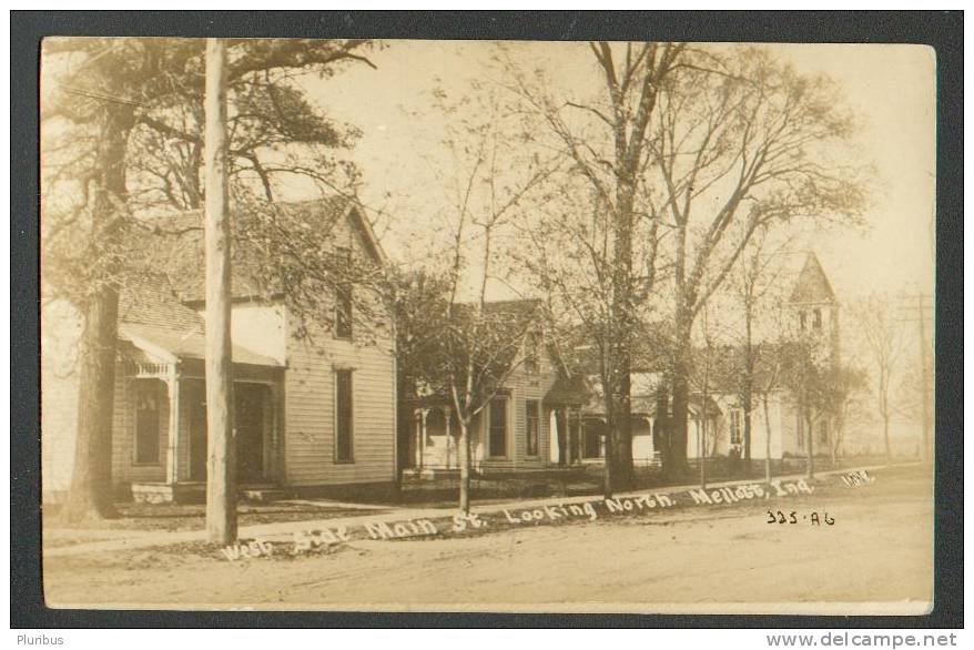 USA , MELLOTT, IND. WEST SIDE MAIN STREET, VINTAGE REAL PHOTO  POSTCARD - Other & Unclassified