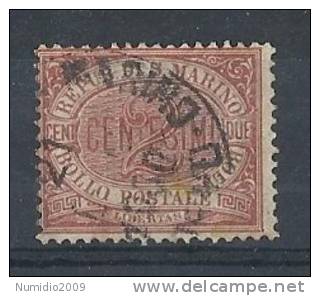 1894-99 SAN MARINO USATO CIFRA 2 CENT - RR9121 - Usados