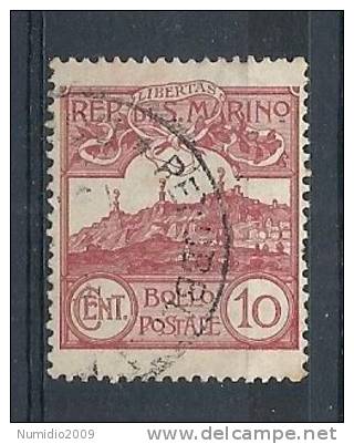 1903 SAN MARINO USATO VEDUTA 10 CENT - RR9122 - Used Stamps