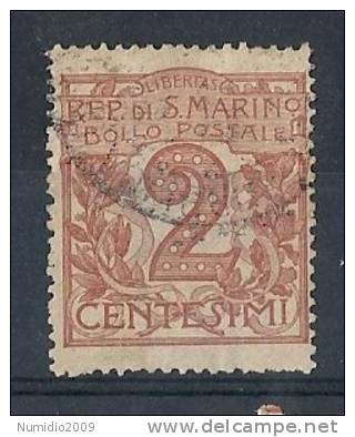 1921-23 SAN MARINO USATO CIFRA 2 CENT - RR9124-2 - Used Stamps