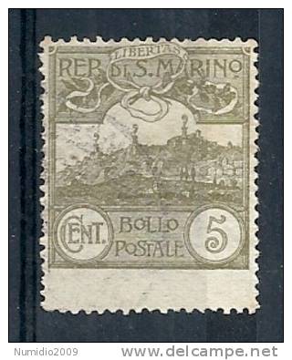 1921-23 SAN MARINO USATO VEDUTA 5 CENT - RR9124 - Used Stamps