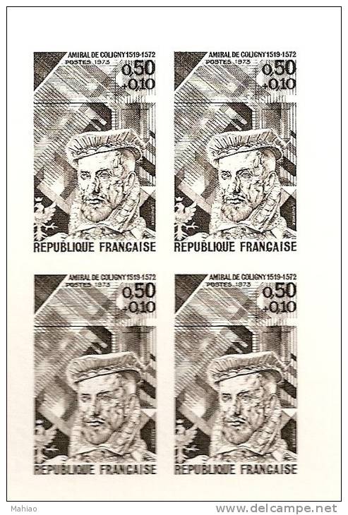 N° 1744   épreuve En Noir Bloc De 4 Issue De Poinçon Originaux Conservés Au Musée De La Poste Net 5.00 € - Epreuves De Luxe