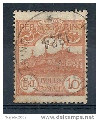 1921-23 SAN MARINO USATO VEDUTA 10 CENT - RR9125-2 - Used Stamps