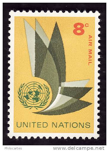 Nations Unies New York   1963-69  -  PA 9  -    NEUF* - Poste Aérienne