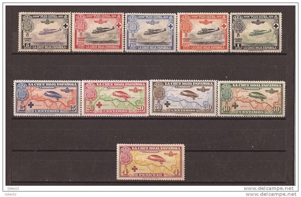 ES339SCSF-L2095.España Spain.Espagne 1ª CRUZ ROJA ESPAÑOLA AEREA 1926 (Ed 339/48**). Sin Charnela MAGNIFICA - Nuevos